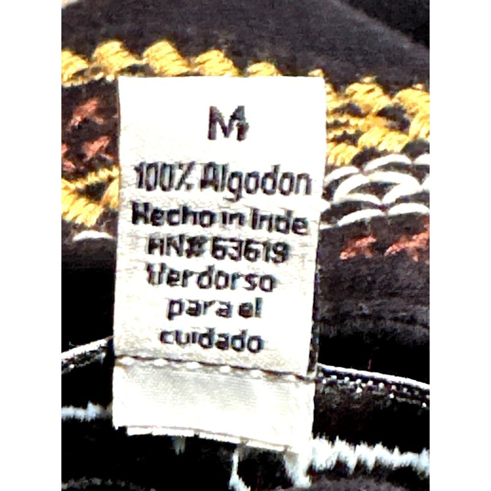 French Laundry Size Medium Black Cotton Tunic Top Embroidered Boho City Chic - Picture 8 of 11